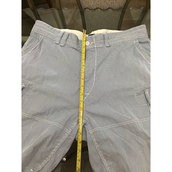 POLO RALPH LAUREN MEN BLUE/WHITE STRIPPE 100% COTTON CARGO SHORTS SIZE 38 - Picture 6 of 7